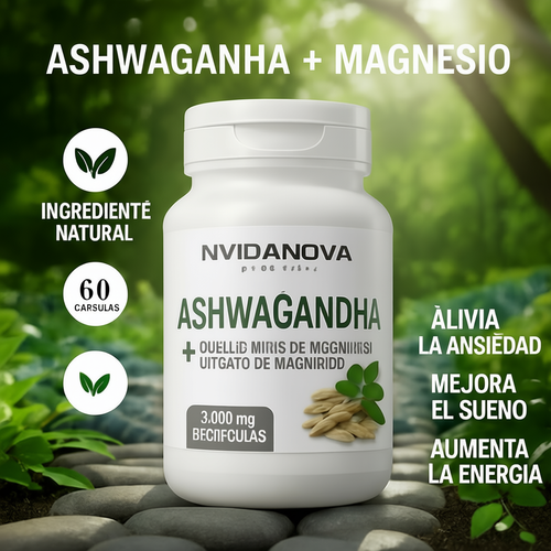 ASHWAGANDHA + MAGNESIO 1000 MG 60 CAPS